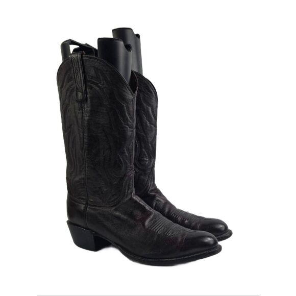 Lucchese 2000 Original Burgundy Leather Cowboy Men\'s Boots Size 11 main image 4